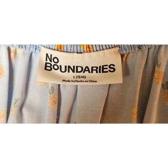 No Boundaries Size Large (13-14) Blue One Piece Romper With Puff Sleeves - Picture 7 of 7